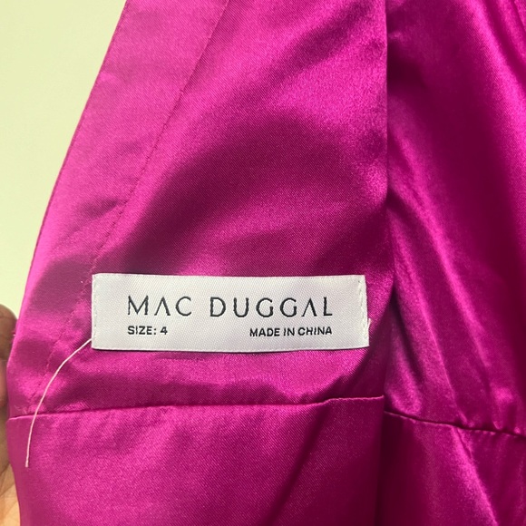 Mac Duggal Taffeta Hi-Low Ruffle Gown Size 4 Magenta - Picture 6 of 7